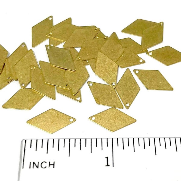 20pcs of Raw Brass Diamond Shaped Blank Stamping Tags 14x8mm(No. BC1583)