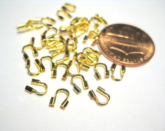 100pcs of Wire Guards Wire Protectors 5x5mm Gold plated(No. WG710)