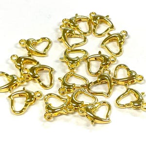 20pcs of Gold Tone Plated Heart Lobster Claw Clasps 12mm(No. LBCLS750)