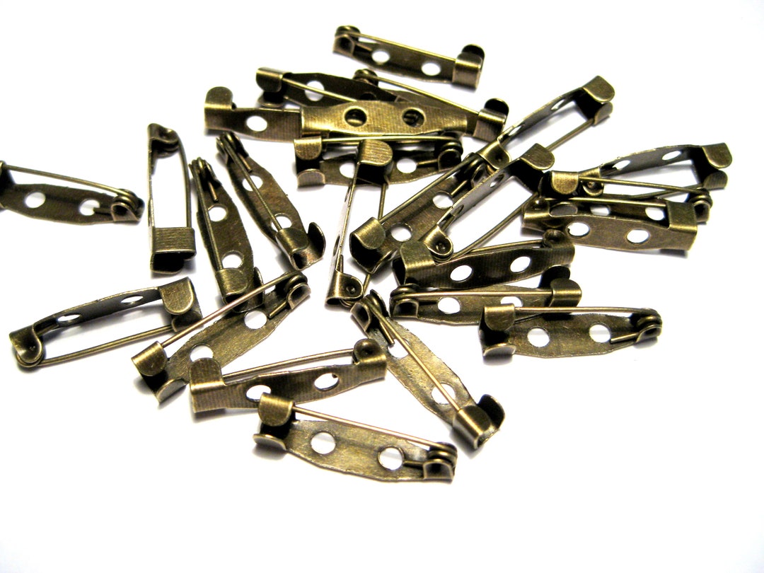 50pcs of Antique Bronze Brooch Pin Backs Bar Pin Backs 20mmno. BCS999