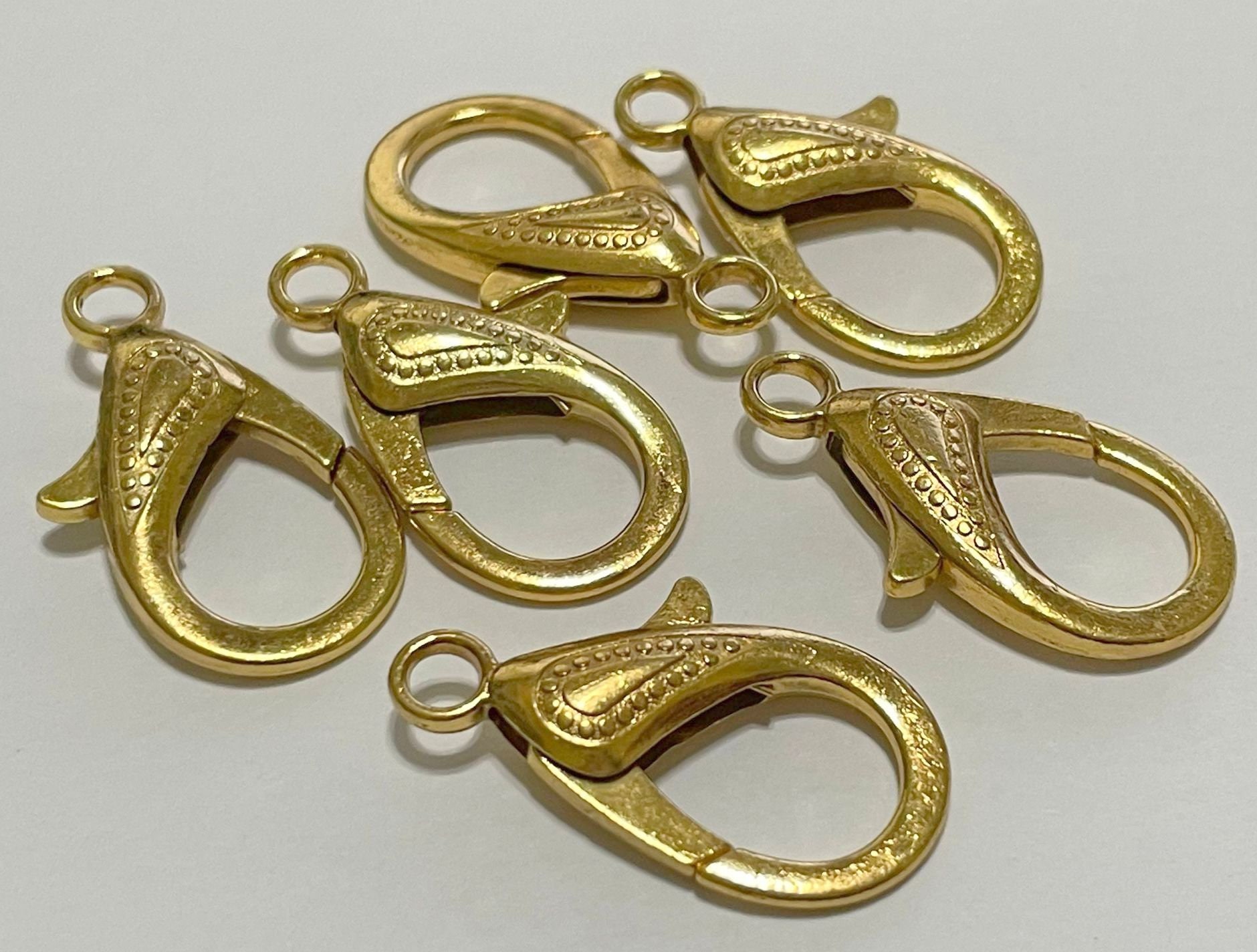 LOBSTER CLAW Clasp w/Key Ring Extra Large 36x24mm Gold Plated