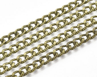 10ft of Antique Bronze Plated Twist Chains Chunky Textured Curb Chains 3x4.5mm ( No.05AB)