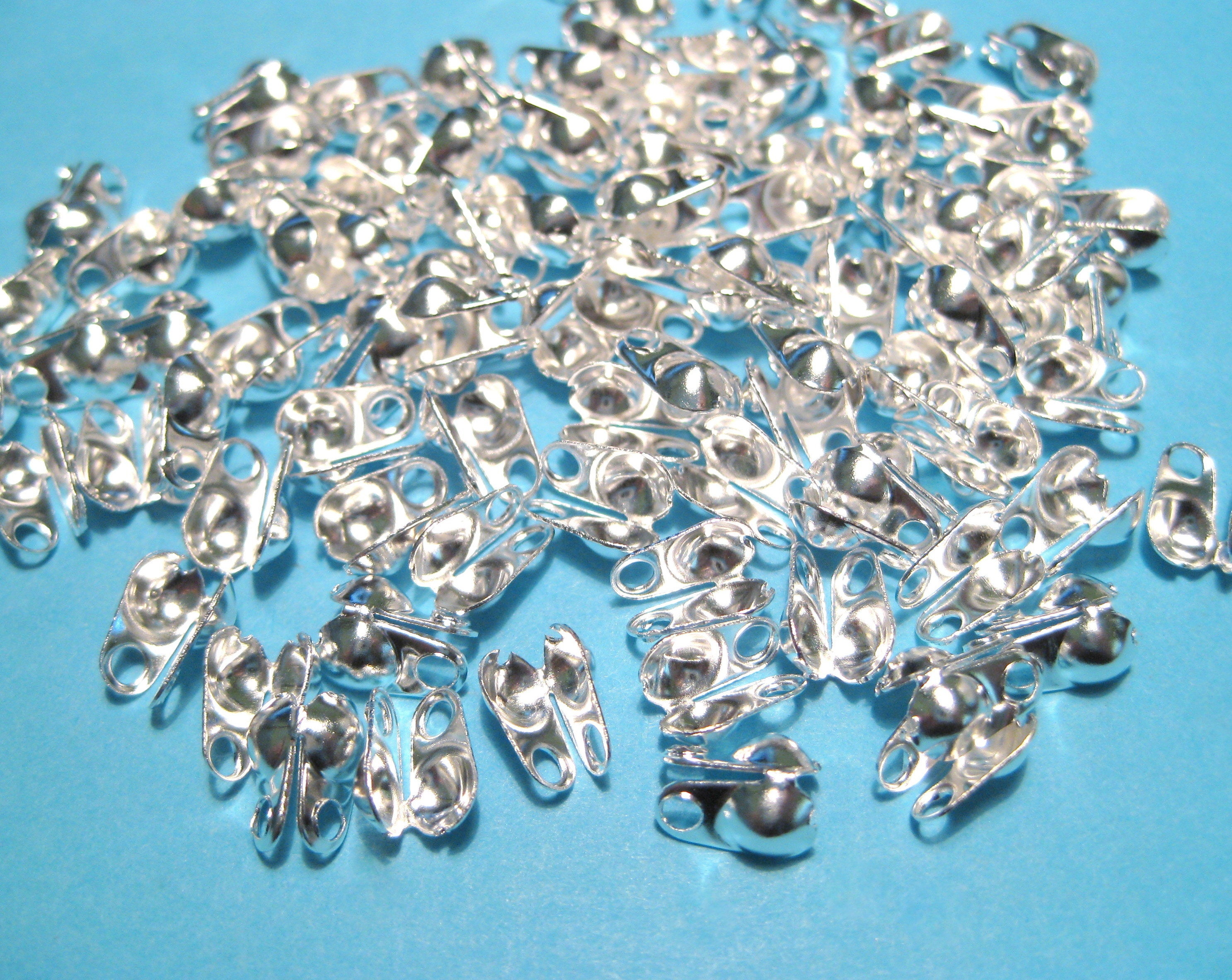 50 Pcs of STAINLESS Steel Ball Chain Connectors Clasps for 2.4mm Ball Chain  Crimp Type 