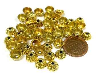 50pcs of Antique Gold Bead Caps Cone Caps 8mm(No. GBC1616)