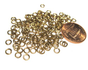 100pcs of Raw Brass Open Jump Rings 4mm 23ga(No. BL1515)