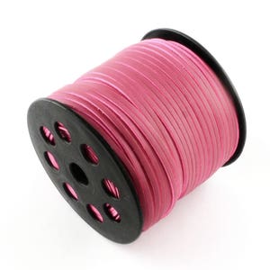 30ft of Hot Pink Faux Suede Cord Leather Like 3mm(No.609)
