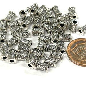 20pcs Antique Silver Tube Spacer Beads(No.SSPC1261)