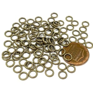 100pcs of Antique Bronze Soldered Jump Ring 6mm 17ga Link Closed Links Rings(No.BR1771)