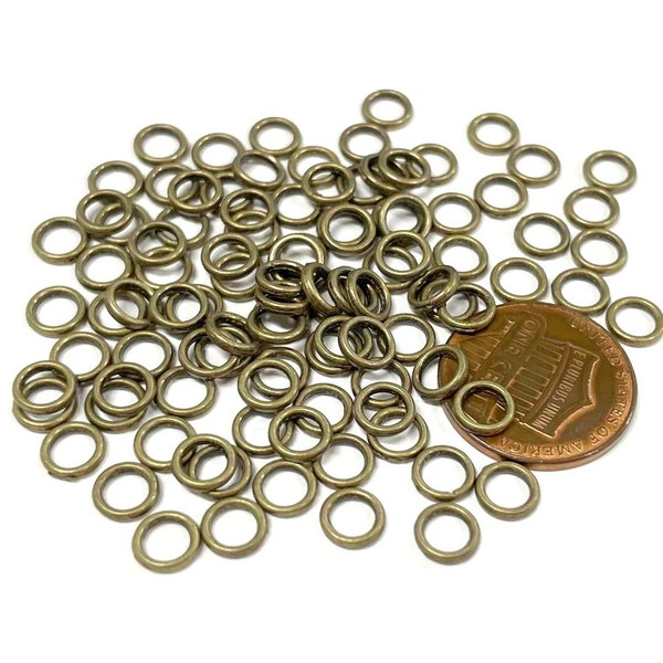 100pcs of Antique Bronze Soldered Jump Ring 6mm 17ga Link Closed Links Rings(No.BR1771)