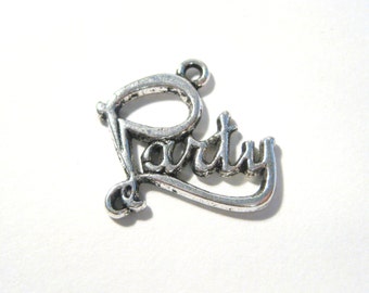 6pcs of Antique Silver Plated Party Charms Pendants 19mm(No. Cm265)