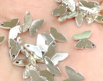 20pcs of Antique Silver Butterfly Charms Pendants 9mm Not Plat (No.CM2095A)
