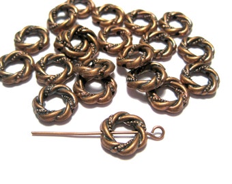 10pcs of Antique Copper  Metal Bead Frames 10mm Round Bead frames(No. CPFM683)