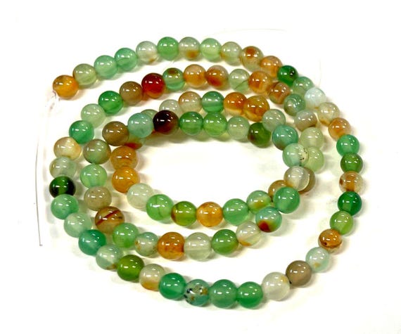 Peacock Agate Beads: 4mm Round Gemstone Strand