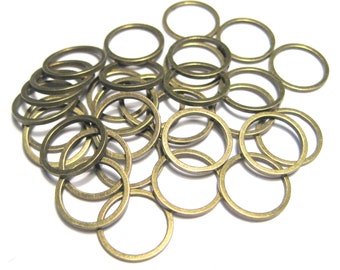 30pcs Antique Bronze Link Rings 12mm Round Ring Links(No.BZLR583)