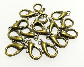 10pcs of Antique Brass Lobster Claw Clasps 20mm(No. LBCL2280)