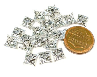 20pcs of Antique Silver Square Bead Caps 7.5mm(No.BCP398A)