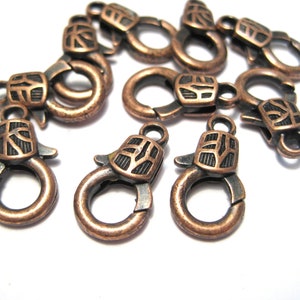 5pcs of Antique Copper Lobster Claw Clasps(No. LBCLS782)