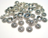 30pcs of Antique Silver Bead Caps 7x2mm(No.235Y)