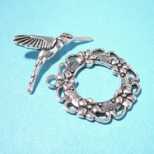 5 Sets of Antique Silver Toggle Clasp 28mm Hummingbirds Toggle Clasps(No. STC1772)