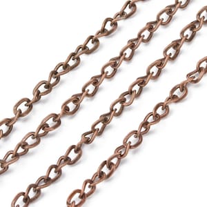 16Ft of Antique Copper Plated Side Twist Chain 4x5mm ( NO.9RFF)