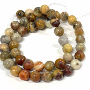 1 sznur naturalnych koralików z agatu szalonego o średnicy 8 mm z kamieni szlachetnych (nr GS1671)