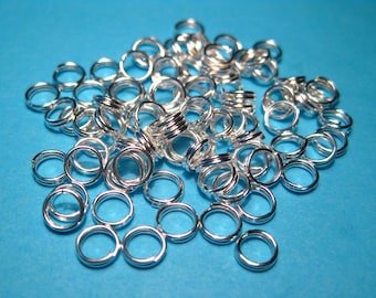 100pcs of Bright Silver Plated Double Loops Split Open Jump Rings 5mm (No.2062A)
