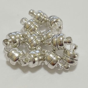 5 set di fermagli magnetici rotondi in argento brillante (n. MGC2297)