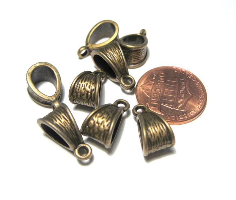 10pcs of Antique Bronze Bails 14x7mm Necklace Bail Metal Etsy