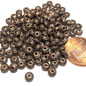 100pcs of Antique Copper Spacer Metal beads 4x2mm(No. CPSP673)