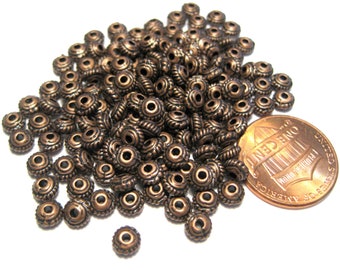 100pcs of Antique Copper Spacer Metal beads 4x2mm(No. CPSP673)