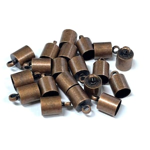 20pcs of Red Copper Bead Caps End Caps Cord End Caps(No. CPCAP610)