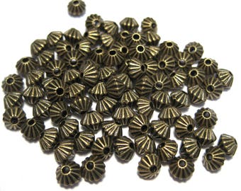 100pcs of Antique bronze Bicone Spacer Metal Beads 4mm(No.BZSP526)