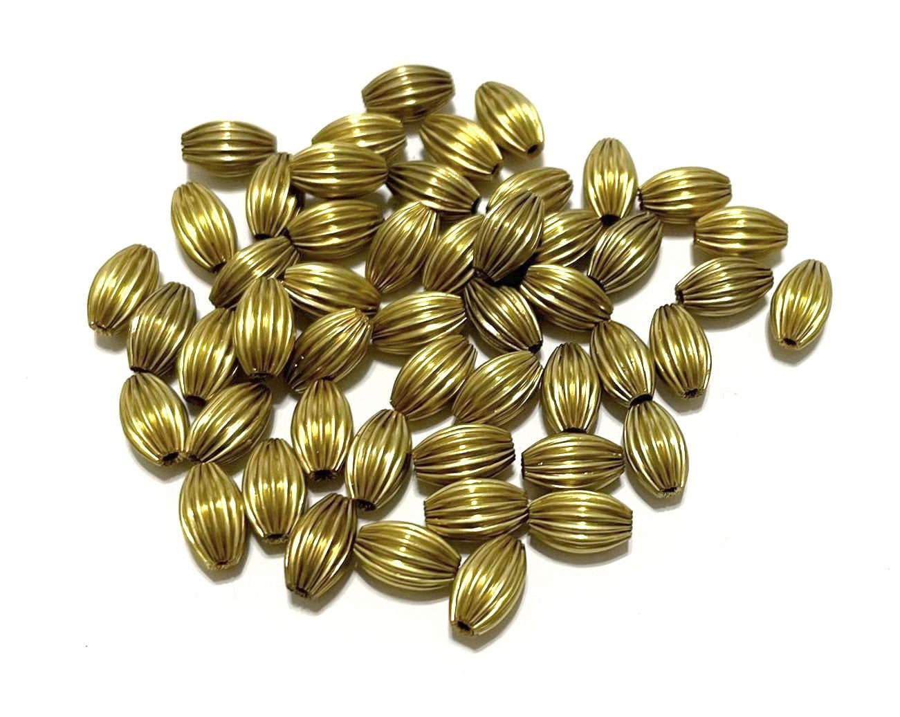 Gold Spacer Beads Roundel 4.5mm Corrugated Ribbed Lot of 100