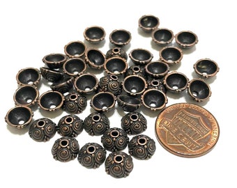 30pcs of Antique Copper Bead Caps 8mm(NO. CPCAP599)