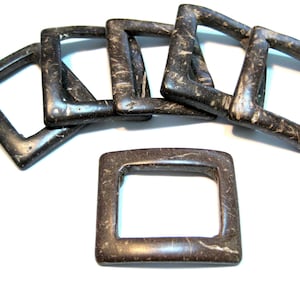 10pcs of Brown Coconut Wood Beads Rectangle Connector Beads