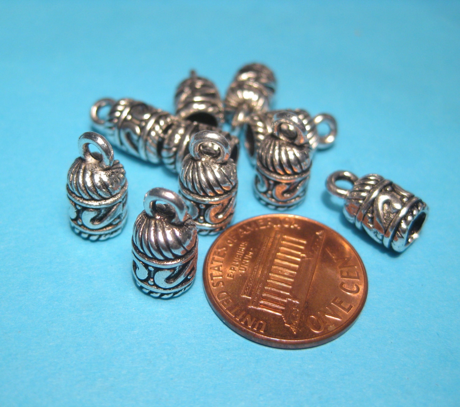 18495 20pcs Vintage Silver Bell 14mm Beads Cap For Tassels End Pendant Jewelry 18495 20pcs Vintage Silver Bell 14mm Beads Cap For Tassels End Pendant Jewelry