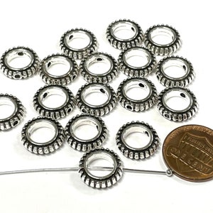 10pcs of Antique Silver Bead Frames 13mm Round Bead frames(No. BFS2284)