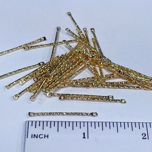 20pcs Light Gold Tone Plated Textured Bar Links Connectors(No. BSP1606)