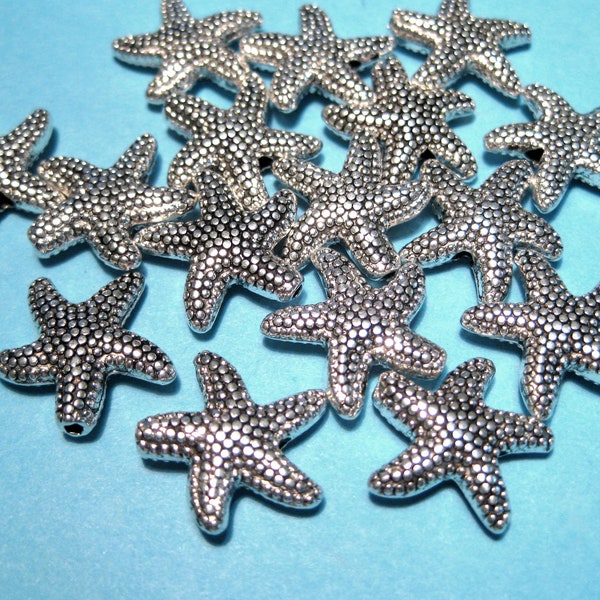 10pcs of Antique Silver Starfish Spacer Beads 13mm(No.SSPC1288)