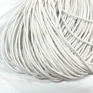 30ft of White Wax Cotton Cord Bracelet Necklace Cord 1.5mm (No.772)