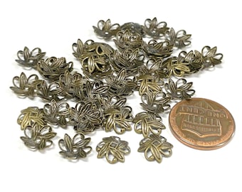 50pcs of Antique Bronze Plated Filigree Bead Caps 10mm(No. BBCP2169)