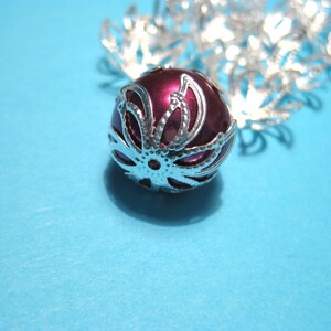 50pcs of Bright Silver Filigree Flower Bead Caps(No. BCP393)
