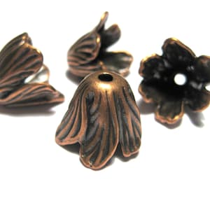 5pcs of Large Antique Copper Tulip Flower Bead Caps Cone Caps Tassel Caps(NO. CPCAP593)