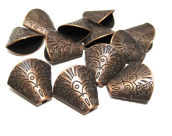 20pcs of Large Antique Copper Triangle Cone Bead Caps Tassel Caps Light Weight Caps(No. CPCA618)