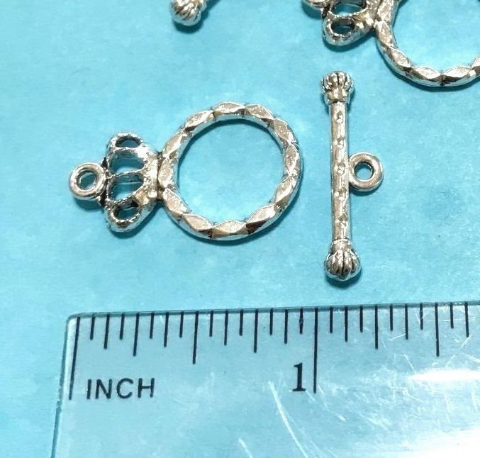 10/20pcs Anti-Silver Alloy Toggle Crown Clasp Hook 25mm length 15*24mm DZ129 