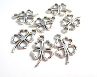 20pcs of Antique Silver 4 Leaf Clover Charms Pendants Metal Charms Pendant(No.CM054)