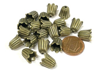 10pcs Antique Bronze Flower Cone Caps Bead caps Tassel caps( No. BBC1816)