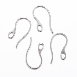10pcs of 304 Stainless Steel Silver Ear Wire Earrings Hooks(No. STG977)