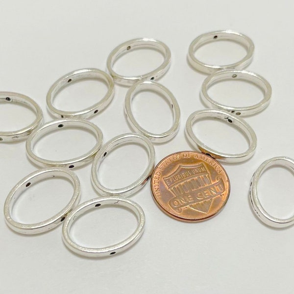10pcs of Bright Antique Silver Oval Bead Frames 19mm(No. BFS998)
