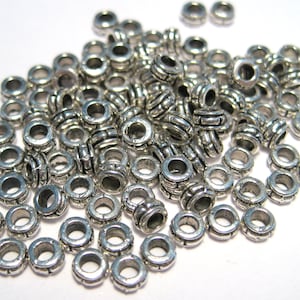 100pcs of Small Antique Silver Small Spacer Beads 3.5mm(No.SSPC1320)